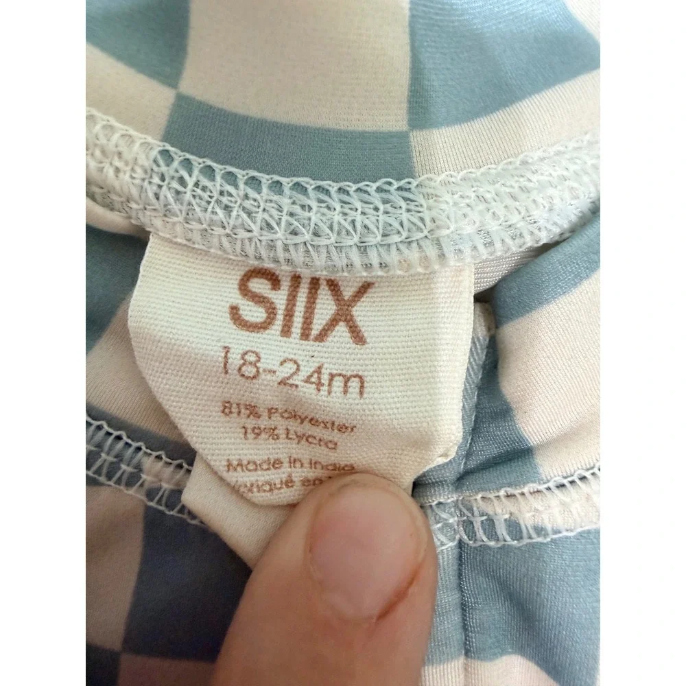 SIIX Collection Kids Checkered Swimsuit Lot 18-24M Blue Green UPF 50+ Rash Guard